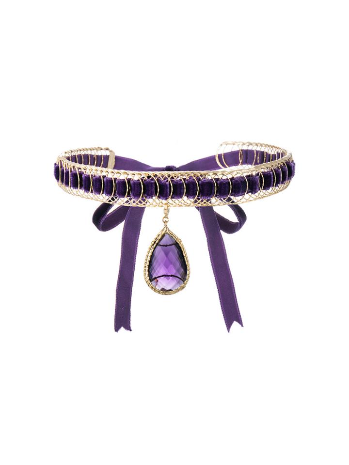 Rosantica Leva Pendant Cage Choker - Pink & Purple