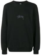 Stussy Stock Appliqué Crew Sweatshirt - Black
