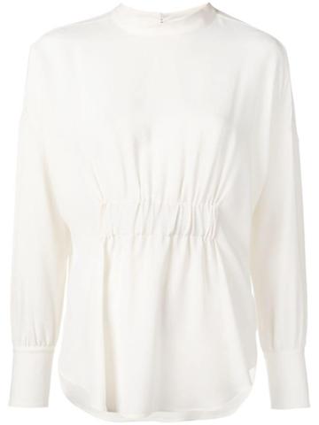 Glanshirt Ruched Blouse - Neutrals