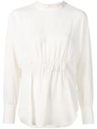 Glanshirt Ruched Blouse - Neutrals