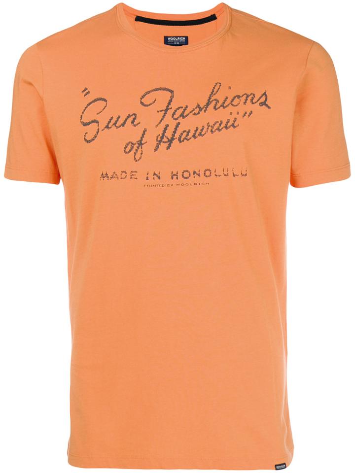 Woolrich Logo Print T-shirt - Yellow & Orange