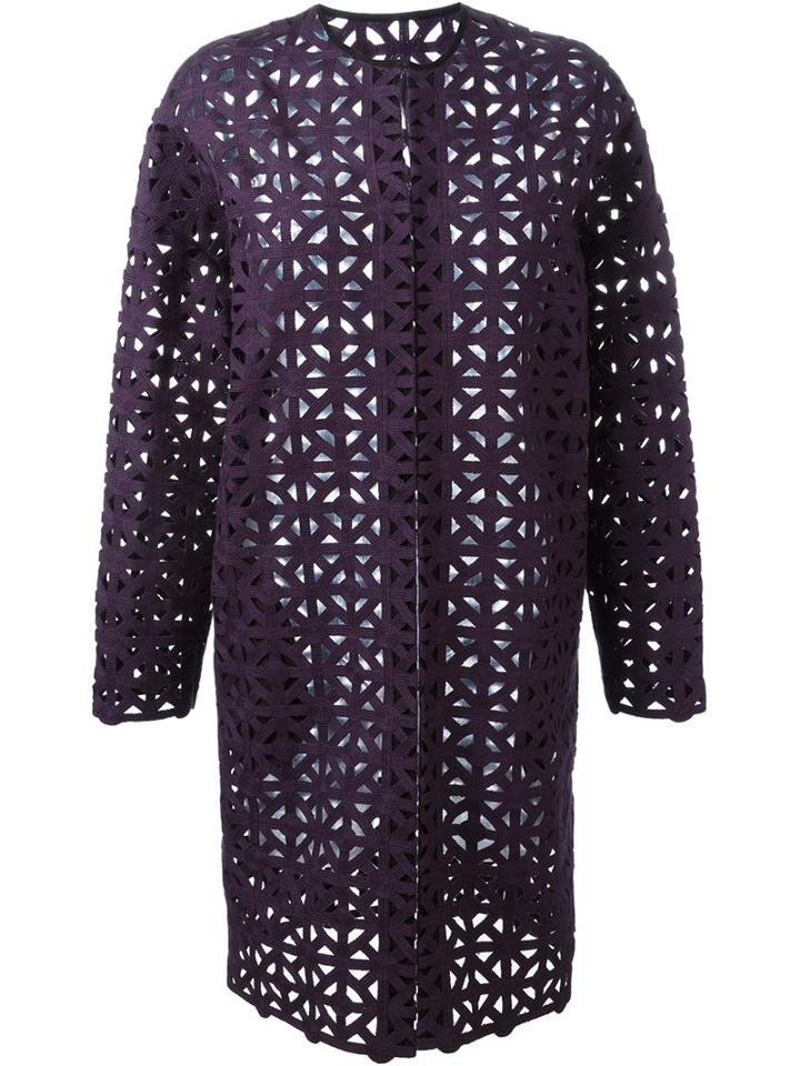 Msgm Crochet Coat, Women's, Size: 42, Pink/purple, Cotton/polyester