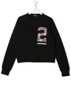 Msgm Kids Teen Beaded Sweatshirt - Black