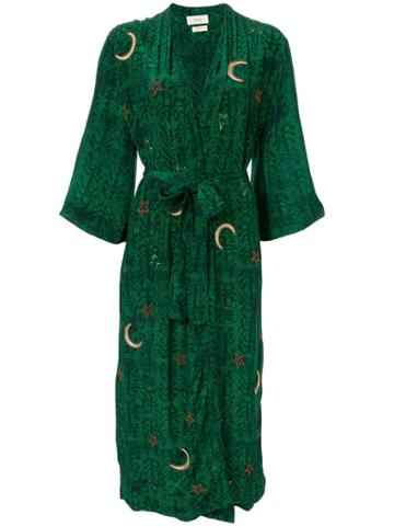 Chufy Multi-print Belted Robe - Green