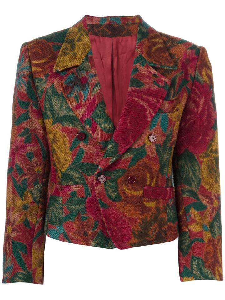 Kenzo Vintage Woven Floral Jacket - Pink & Purple