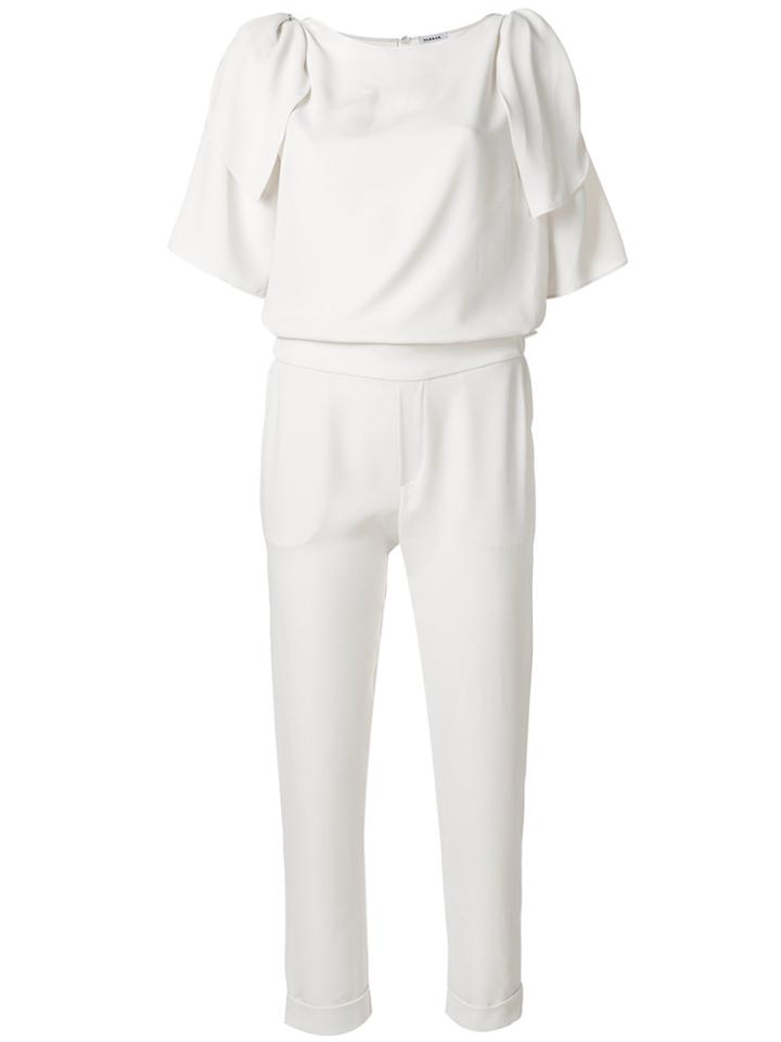 P.a.r.o.s.h. Ruffle Detail Crepe Jumpsuit - White