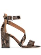 Paris Texas Diagonal Strap Sandals - Brown