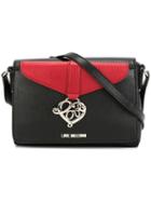 Love Moschino Logo Plaque Crossbody Bag, Women's, Black, Pvc