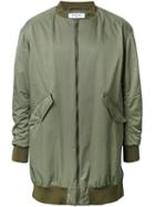 Fad Three Oversized Bomber Jacket, Men's, Size: Medium, Green, Nylon/polyester