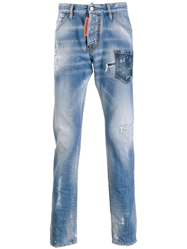 Dsquared2 Distressed Rave On Jeans - Blue
