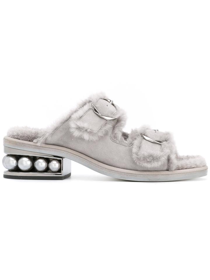 Nicholas Kirkwood Casati Pearl Two-strap Sandals - Grey