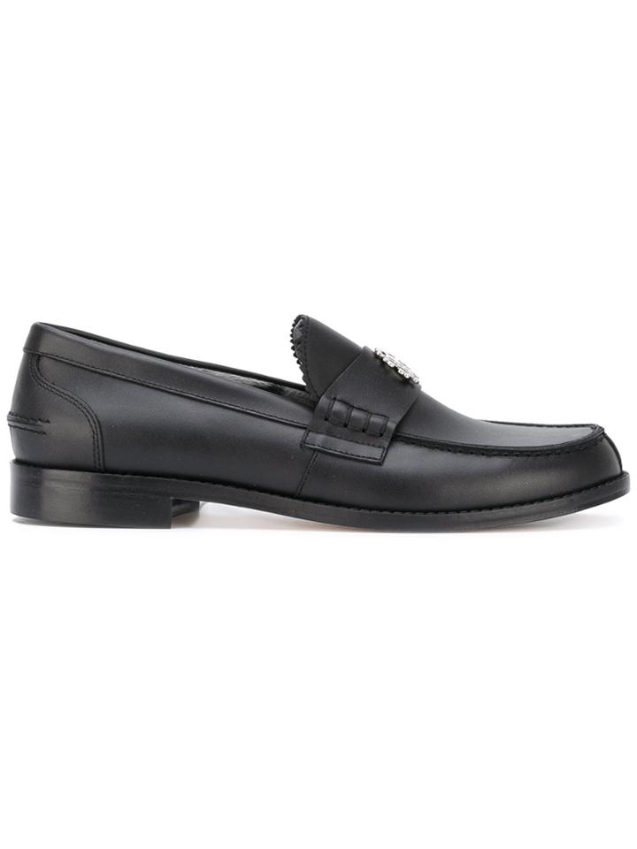 Roberto Cavalli Kids Teen Logo Plaque Loafers - Black