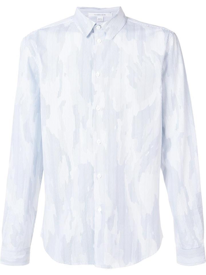 Carven Sky Camouflage Shirt, Men's, Size: 39, Blue, Cotton