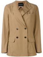 Erika Cavallini - Ernest Double-breasted Blazer - Women - Cotton - 44, Nude/neutrals, Cotton