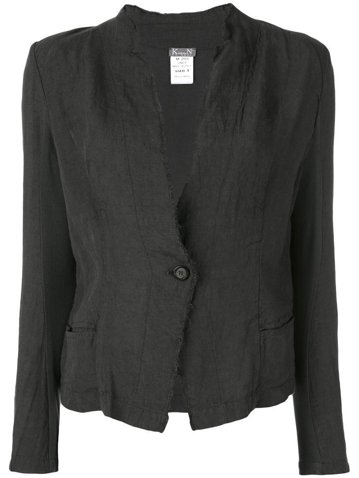 Kristensen Du Nord - Distressed Blazer - Women - Cotton/linen/flax - 3, Grey, Cotton/linen/flax