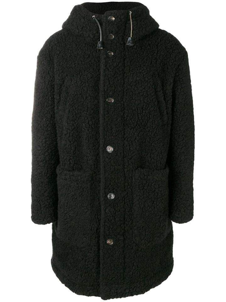 Dsquared2 Wool Hooded Coat - Black