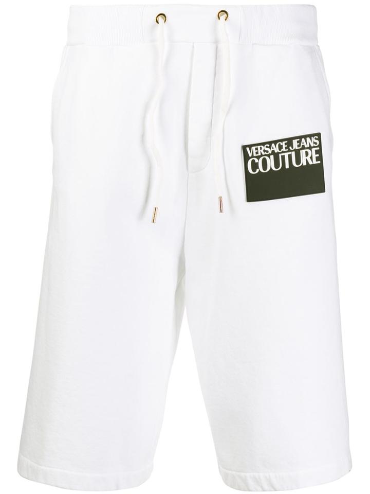 Versace Jeans Couture Front Logo Patch Track Shorts - White