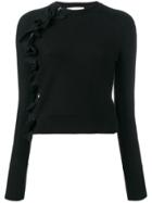 3.1 Phillip Lim Ruffled Zip Sweater - Black