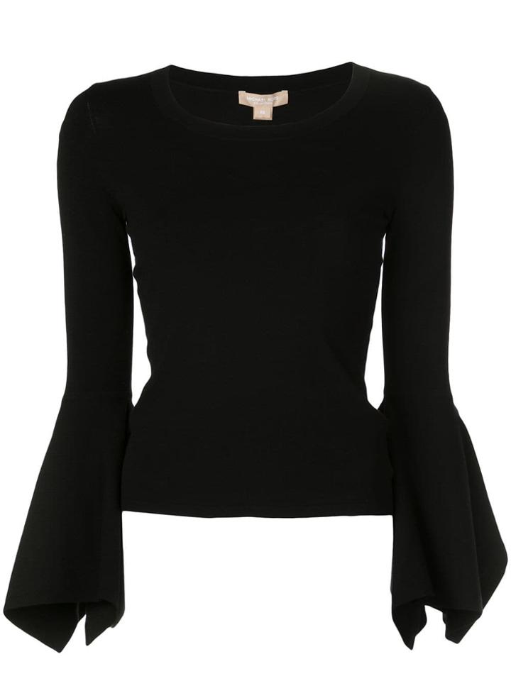 Michael Kors Collection Flared Sleeve Top - Black
