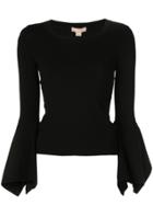 Michael Kors Collection Flared Sleeve Top - Black