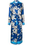 P.a.r.o.s.h. Floral Print Shirt Dress - Blue