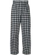 Ganni Check Print Trousers - Black