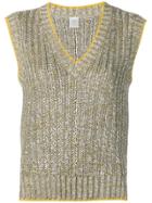 Eleventy Metallic Knit Vest - Silver