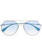 Fendi Eyewear Oversized Gradient Sunglasses - Blue