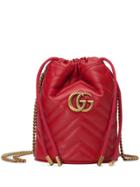 Gucci Gg Marmont Mini Bucket Bag - Red