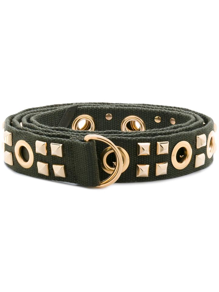 Alexandre Vauthier - Studded Belt - Women - Cotton/metal - One Size, Green, Cotton/metal