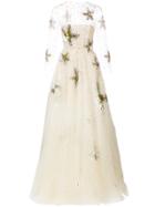 Oscar De La Renta Sequin-embroidered Starfish Gown - Metallic