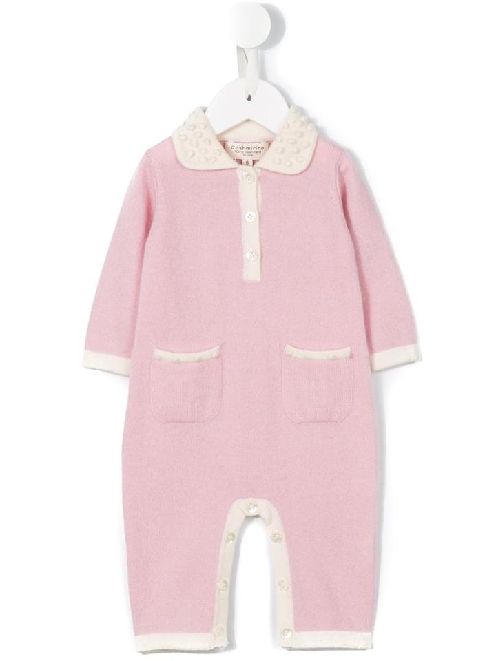 Cashmirino - Bobble Knit Romper - Kids - Cashmere - 6 Mth, Infant Girl's, Pink/purple