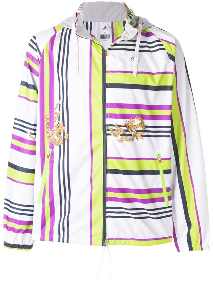 Adidas By Kolor Striped Sports Jacket - White
