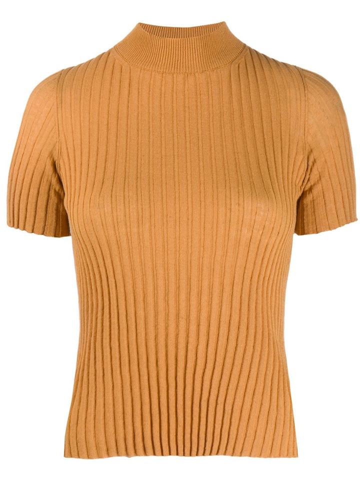 Nanushka Turtleneck Ribbed-knit Top - Orange