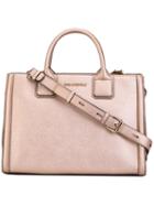 Karl Lagerfeld Large Metallic Tote, Women's, Pink/purple, Leather