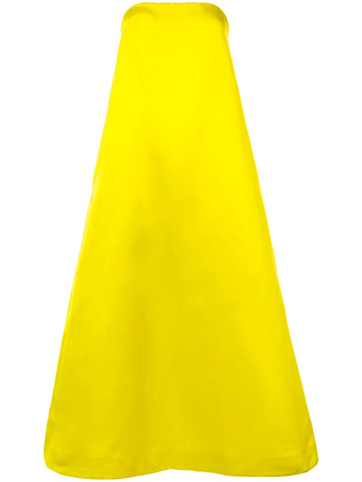 Adam Lippes Long Flared Dress - Yellow & Orange