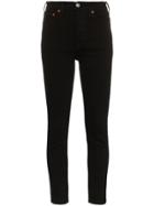 Re/done High Waist Cropped Jeans - Black