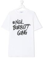 Neil Barrett Kids Teen Logo Print T-shirt - White