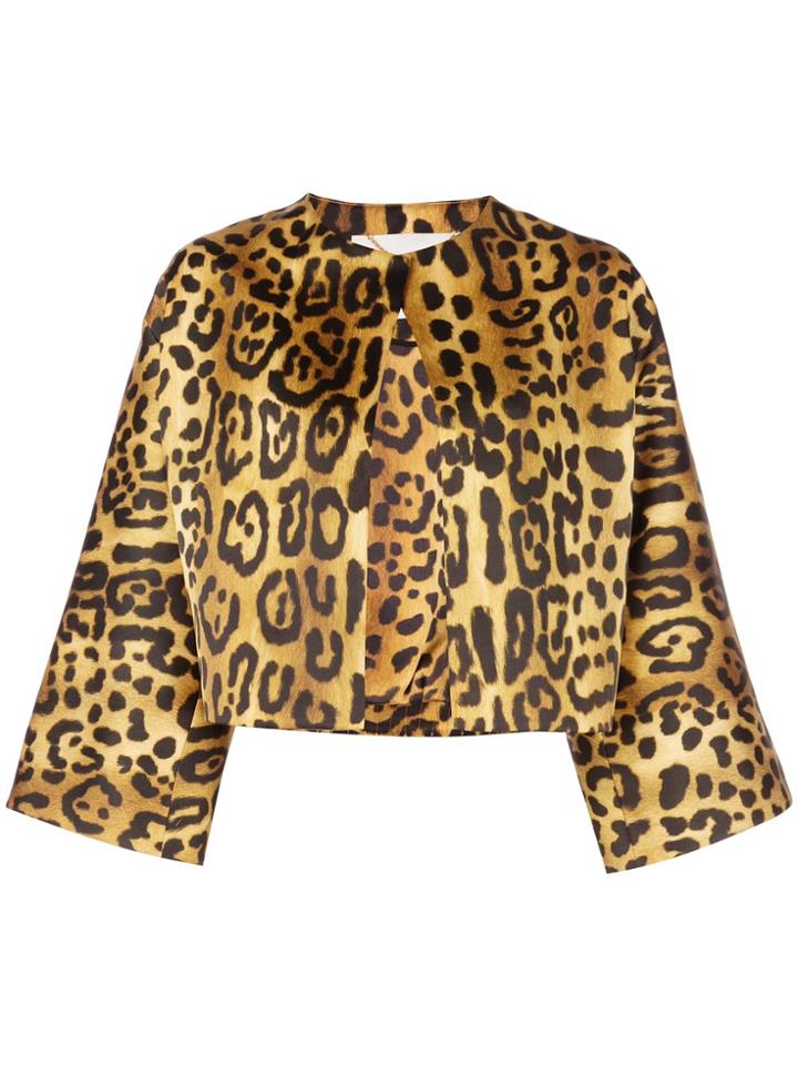 Adam Lippes Cropped Printed Jacket - Orange