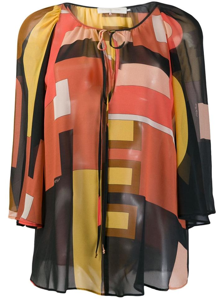 L'autre Chose Abstract Print Blouse - Black