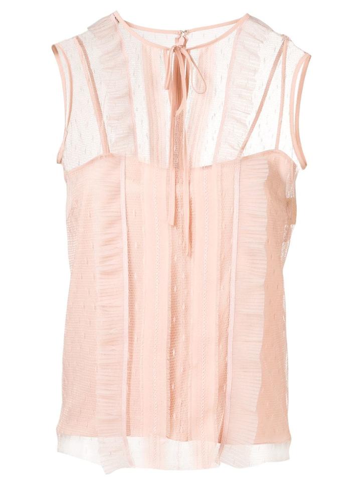 Red Valentino Ruffled Tulle Blouse - Neutrals