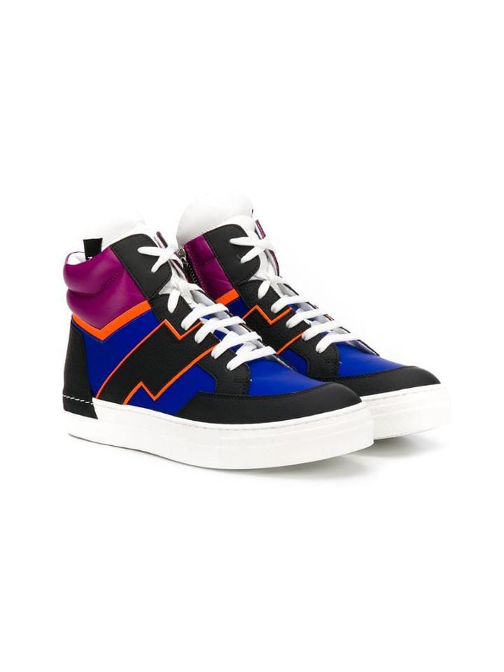 Cinzia Araia Kids Teen Colour Block Sneakers - Black