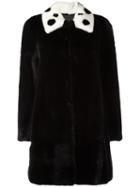 Blancha Three-quarters Sleeve Coat, Women's, Size: 44, Black, Mink Fur/viscose