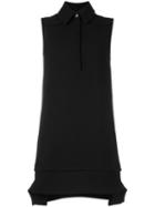 Victoria Victoria Beckham Sleeveless Shirt Dress, Women's, Size: 10, Black, Wool/silk/brass