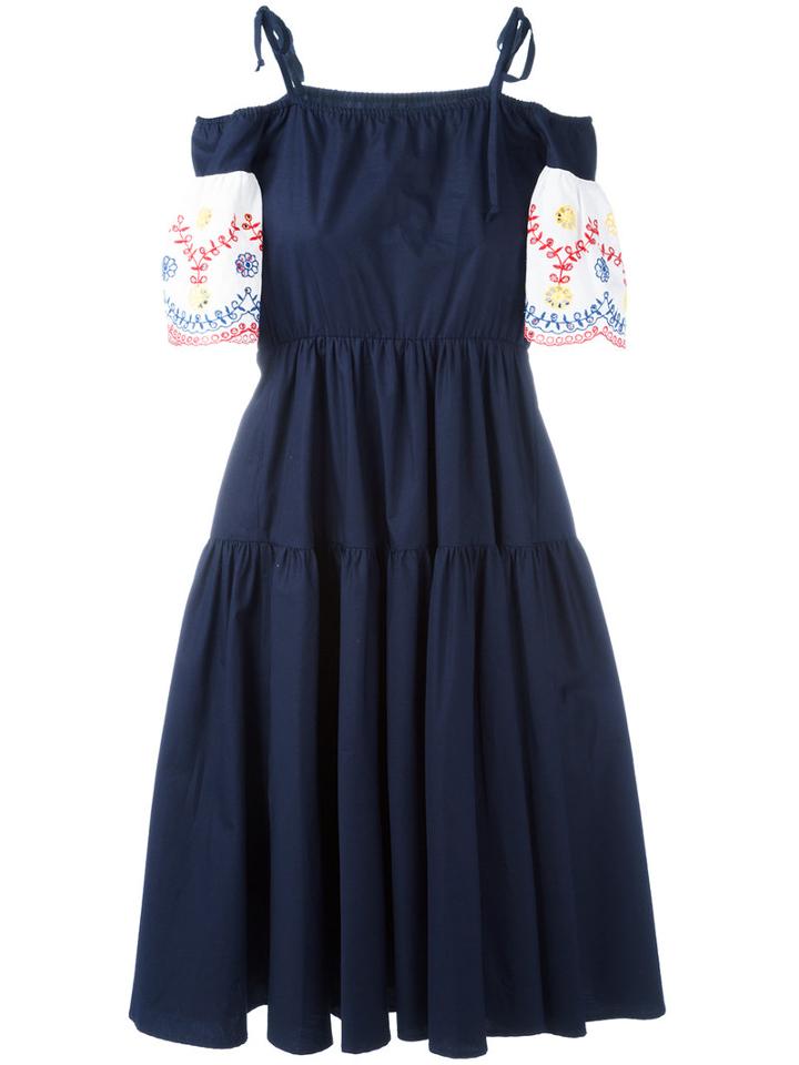 I'm Isola Marras Embroidered Dress, Women's, Size: 44, Blue, Cotton