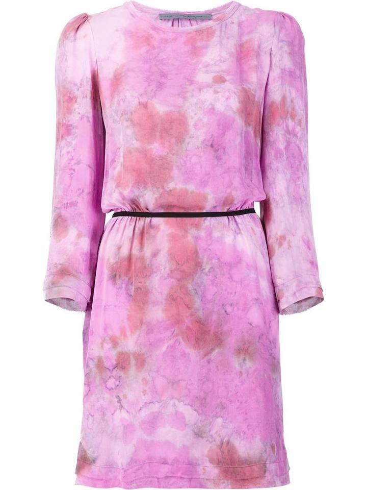 Raquel Allegra Marble Print Dress, Women's, Size: 1, Pink/purple, Silk