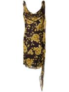 Christian Dior Vintage Floral Cut Dress - Brown