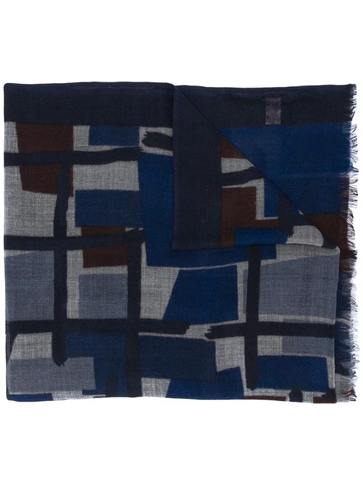 Altea Geometric Print Scarf - Blue