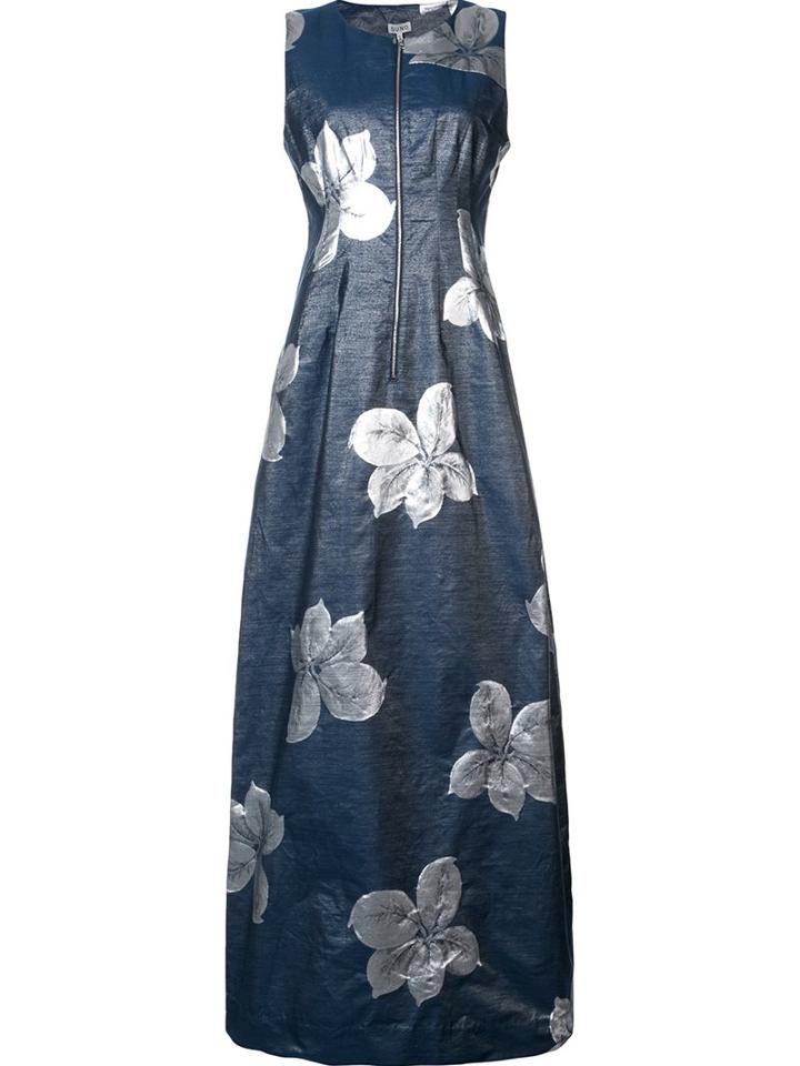Suno Floral Jacquard Zip Dress