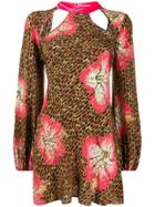 Rixo Backless Hawaii Print Dress - Brown